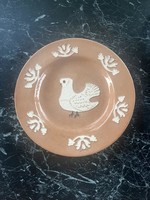 Dove patterned ceramic marked wall plate
