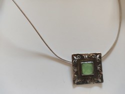 Izraeli ezüst nyaklánc-nyakék Akvamarin kővel (174)