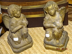 Antique angel couple statue