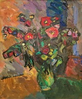 Great predecessor (1942 - ) flower still life. Your painting with an original guarantee!