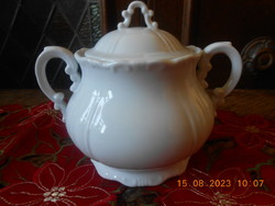 Zsolnay fehér cukortartó teás készlethez