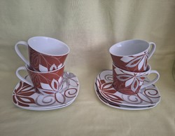 Porcelain coffee and cappuccino mug, cup + plate