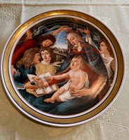 Ravenclaw porcelain decorative plate 2 pcs - boticelli madonna & Saxon endre