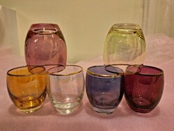 Retró irizáló színes gömb poharak 6db