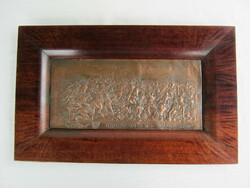 Copper wall decoration in a wooden frame Battle of Grünwald