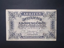 Magyarország Adójegy 500000 Adópengőről 1946 VF