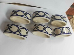 Antik lengyel porcelán szalvétagyűrű garnitúra