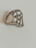 Striking silver women's ring