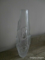 Scandinavian style ice glass effect vase