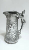 Magnificent Art Nouveau Silver Plated Pitcher Pouring Pedro Ramon Jose Rigual (1863-1917)