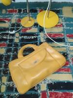 Retró sárga műbőr női táska