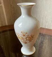 Hollóháza brown flower vase - hand painted