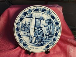 Delft, Dutch, royal geodewagen, blue painted decorative plate