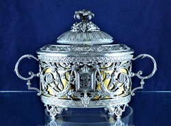 Dreamy, antique, silver bonbonier, French, ca. 1840!!!