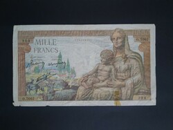 France 1000 francs 1943 vg+
