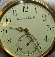 1902 Iwc double cover gold 14k pocket watch 100.12gr (dust cover also gold) in very nice condition