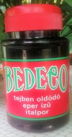 Retro régi Bedeco eper ízű italpor flakon csomagolás - 1992 gyártó: Délker