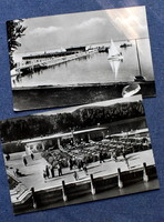 2 old Balaton photo postcards baths / pier terrace boat station. 1958 Run
