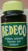 Retro régi Bedeco banán ízű italpor flakon csomagolás - 1990-1992 gyártó: Délker