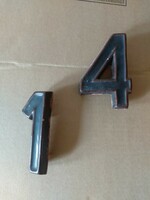 Ceramic house number, in brown color, 4 and 1 price/piece 12 cm high for MPL machine 1195 HUF