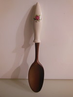Wooden spoon - hardwood - 26 x 5 cm - plastic handle - German - like new