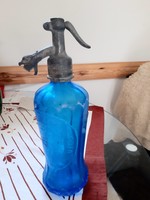 Blue old soda bottle