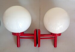 Huge art deco red sphere wall arm lamp can be negotiated in pairs