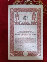 Államadóssági Kötvény 1000 Korona, 1916, értékszelvényekkel