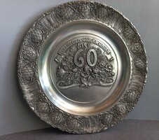 For the 60th anniversary, beautifully crafted zinn (95%) decorative plate, wall plate