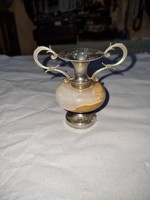 Ónix betétes fém váza