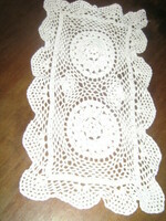 Cute hand crocheted antique white lace tablecloth