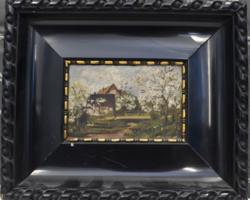 From HUF 1, a great small oil painting with a spring garden