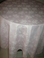 Beautiful pink elegant flower and Toledo pattern damask tablecloth