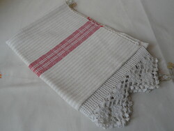 Woven with lace border, kitchen textile