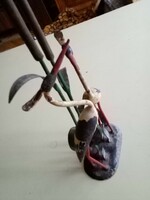 Retro crane bird composition made of metal