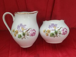 Porcelain floral cream pourer, sugar bowl for sale!