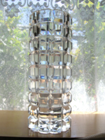 Retro kockás ,francia, súlyos kristály váza