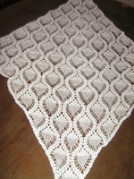 Beautiful hand crocheted antique filigree white lace tablecloth