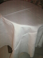 Beautiful antique high quality snow white damask tablecloth