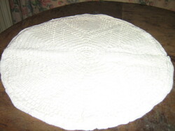 Beautiful antique hand-crocheted round decorative pillow