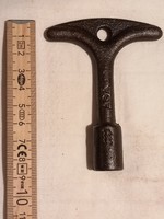 Old iron key, t-key, marked