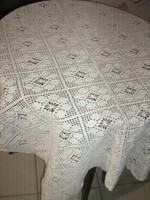 Beautiful hand crocheted floral lace tablecloth