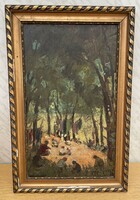 Gy.Riba János (1905-1973) Erdőben c.Impresszionista festménye