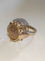 Antik st. György 14k gold signet ring pv