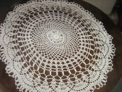 Beautiful hand crocheted antique round lace tablecloth