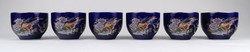 1N890 Aranyfácános kék színű porcelán csésze vagy tálka készlet 6 darab