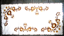 Embroidered tablecloth - 80 cm x 40 cm pale yellow sun fabric