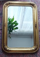Antik biedermeier tükör aranyozott keretben 90x60