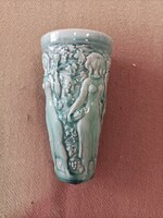 Zsolnay alpmázas szüretelő pohár , váza