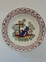 Wilhelmsburg military-style painted folk ceramic decorative plate